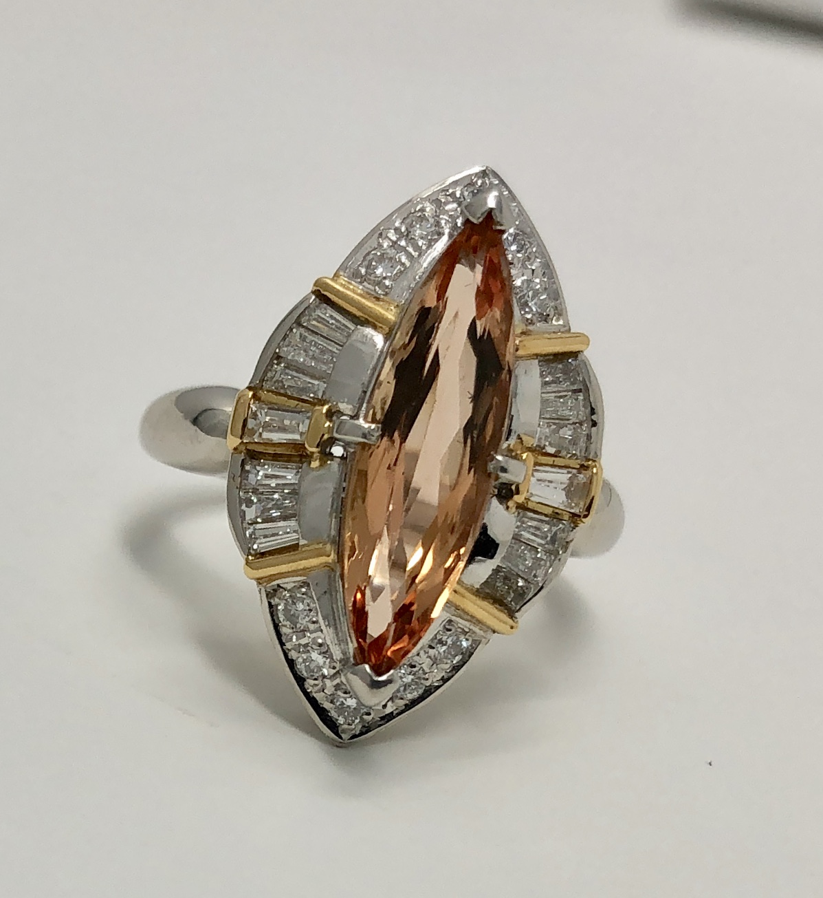 Platinum/18k Yellow Gold "Imperial Topaz" and Diamond Ring
