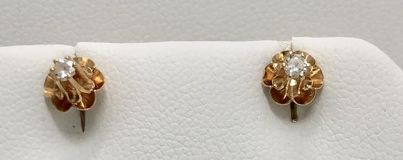 14K Yellow Gold Stud Earrings