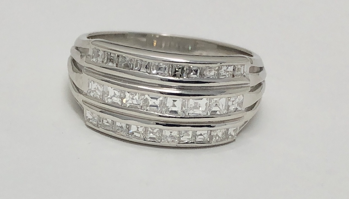 Platinum "Asscher" Diamond Ring