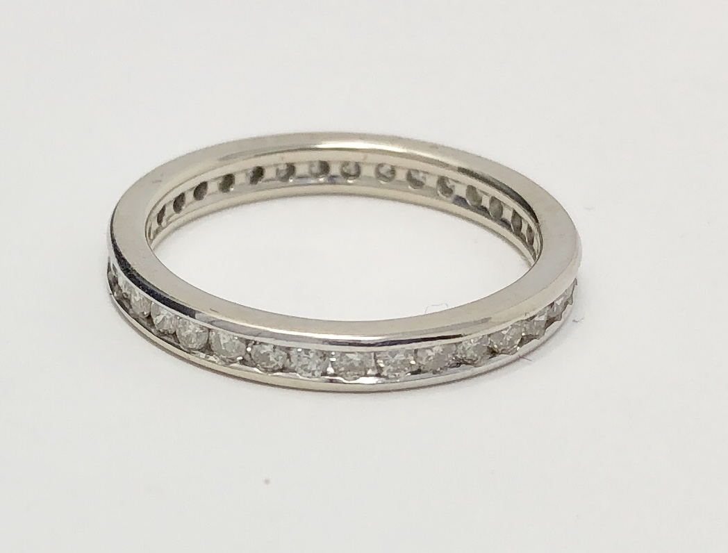 14k White Gold Eternity Diamond Ring