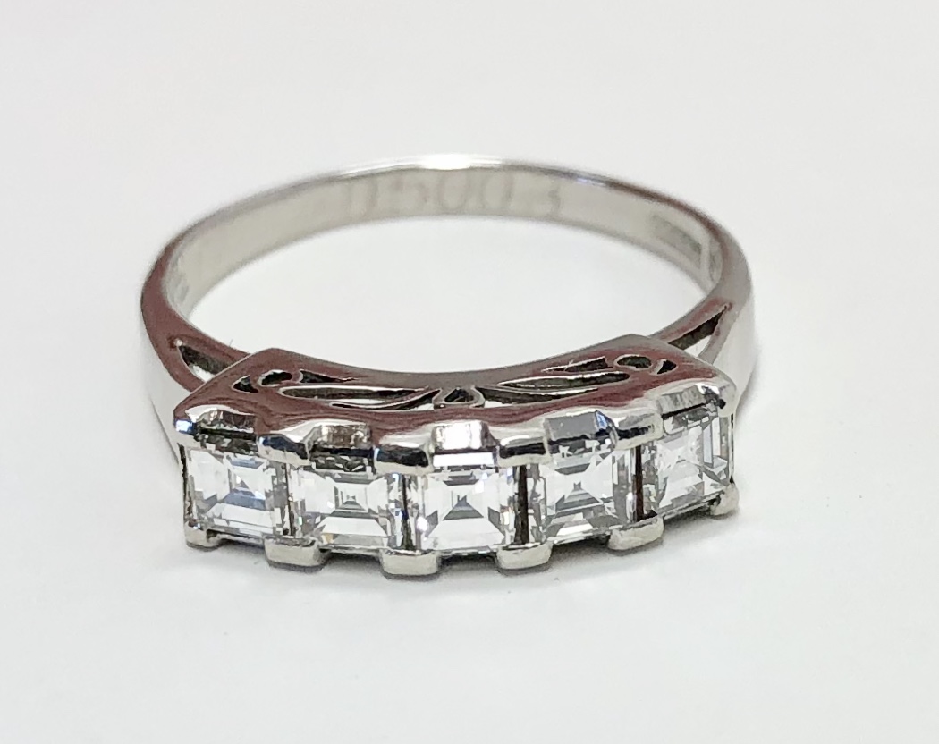 Platinum 5 Stone Diamond Ring