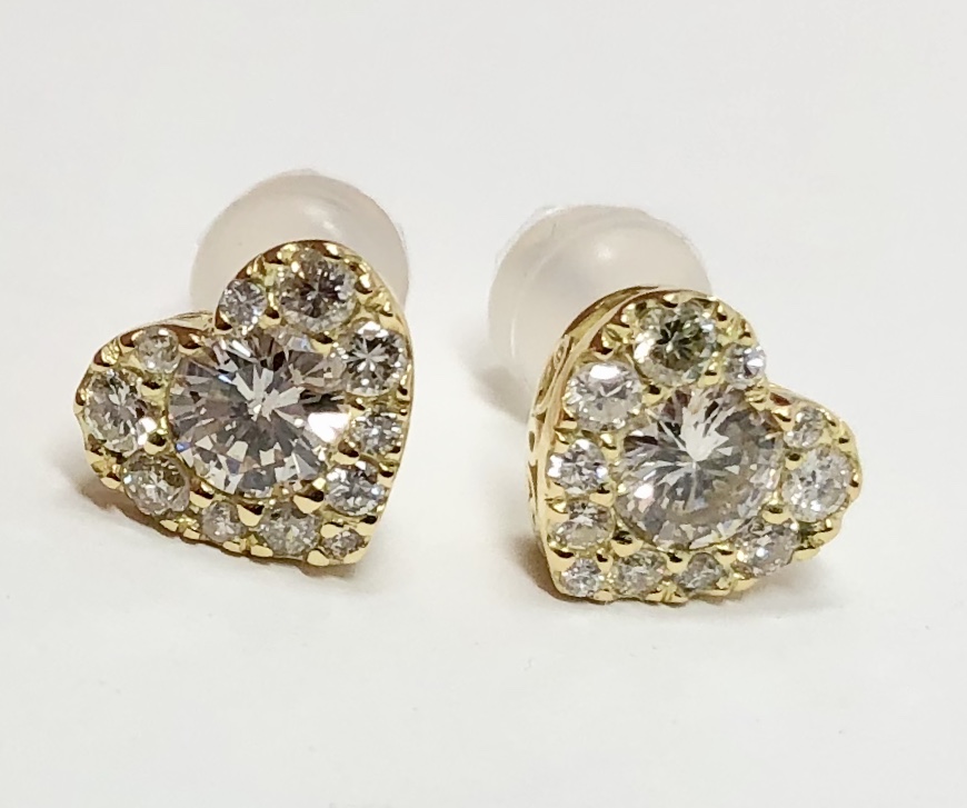 18K Yellow Gold Diamond Earrings