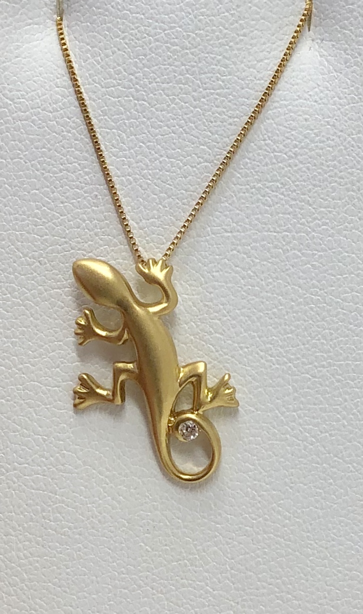 18K Yellow Gold "Gecko" Diamond Necklace