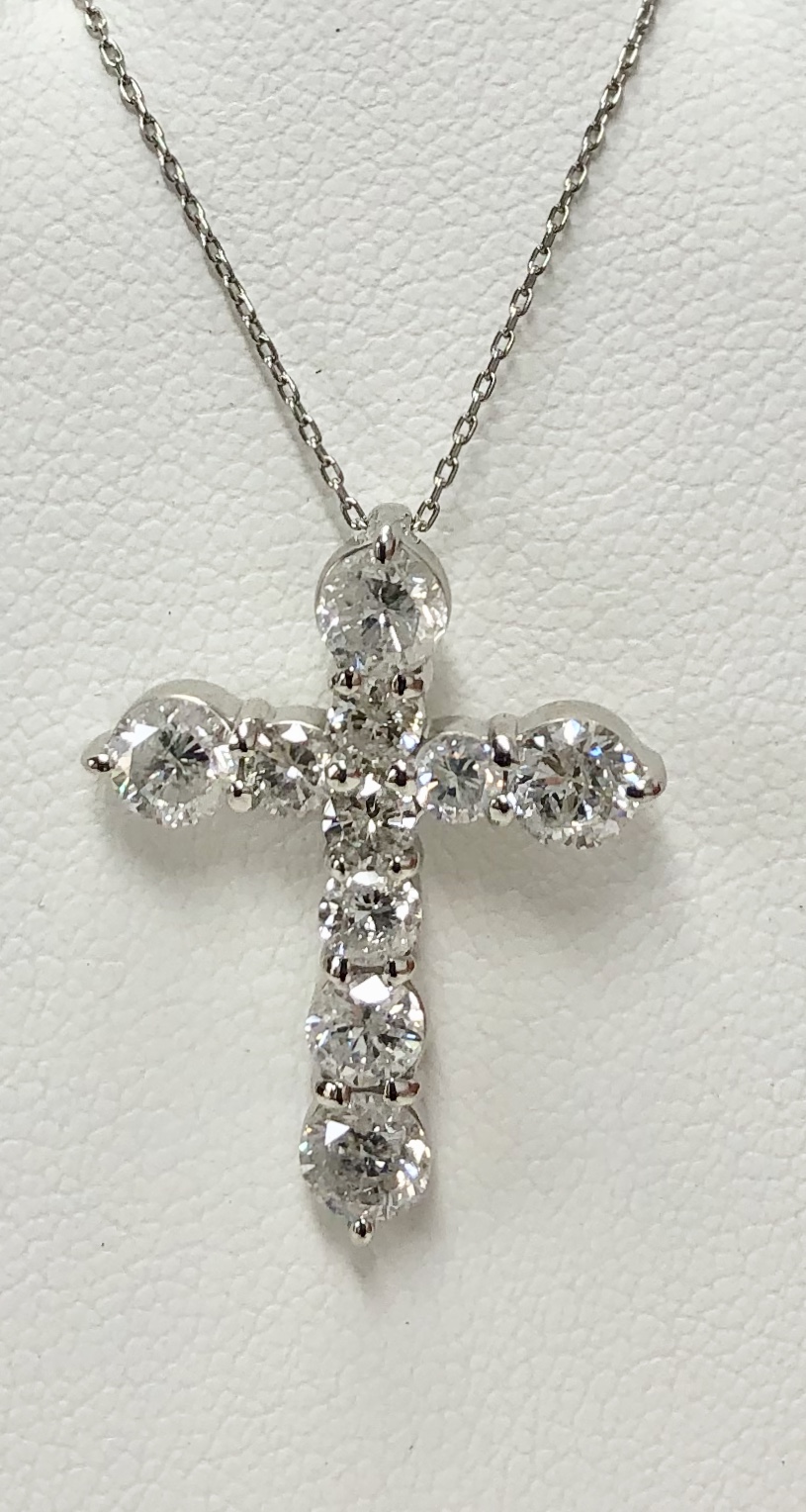 Platinum Diamond Cross Necklace