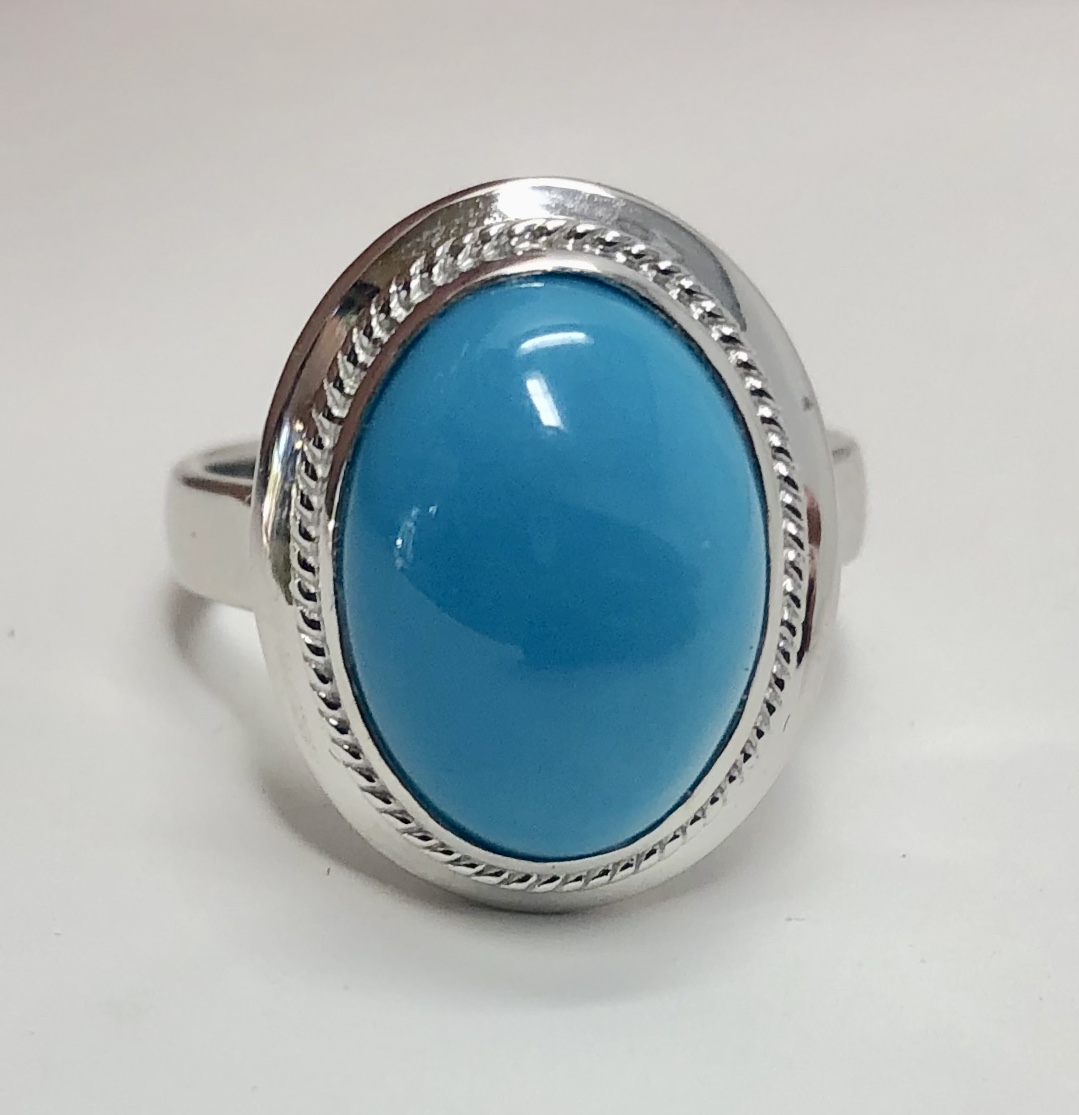 14K White Gold Turquoise Ring