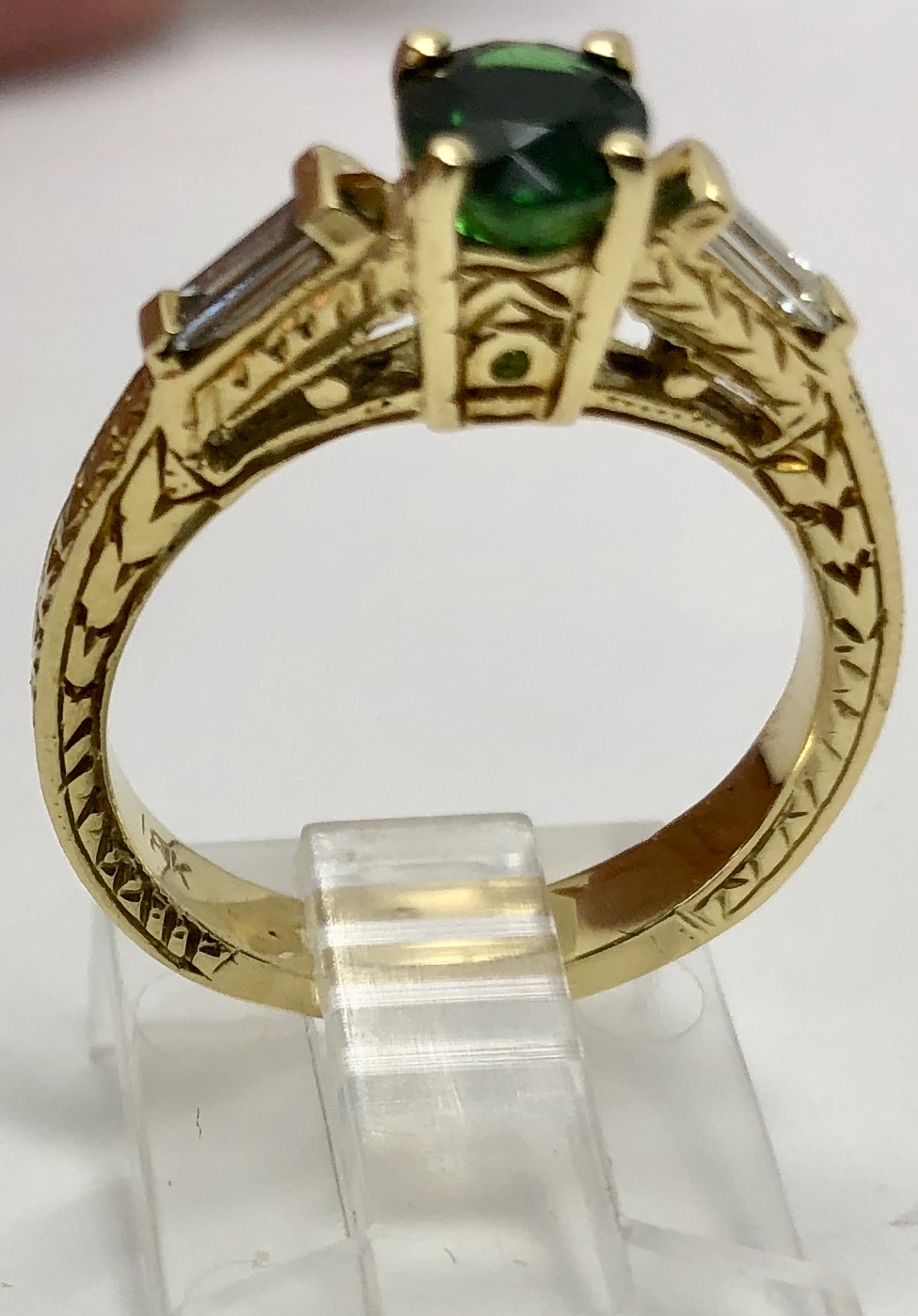 18K Yellow Gold "Chrome" Tourmaline Diamond Ring