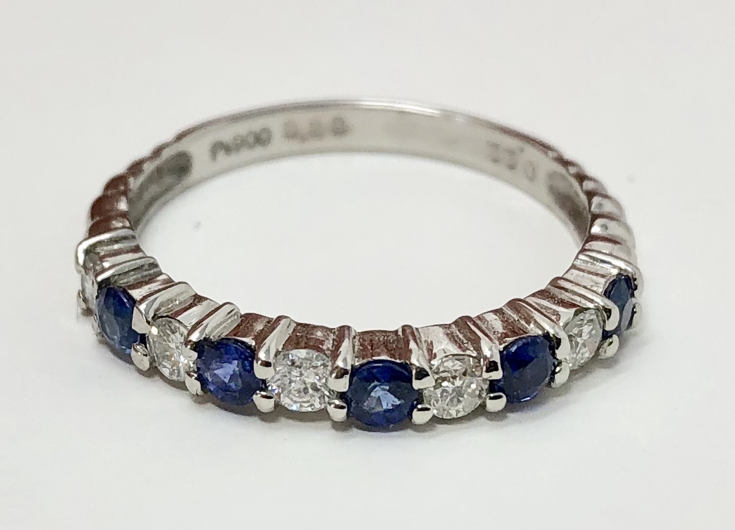 Platinum Sapphire Diamond Ring