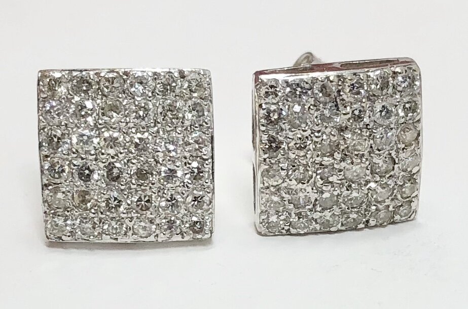 18K Diamond Cluster Stud Earrings