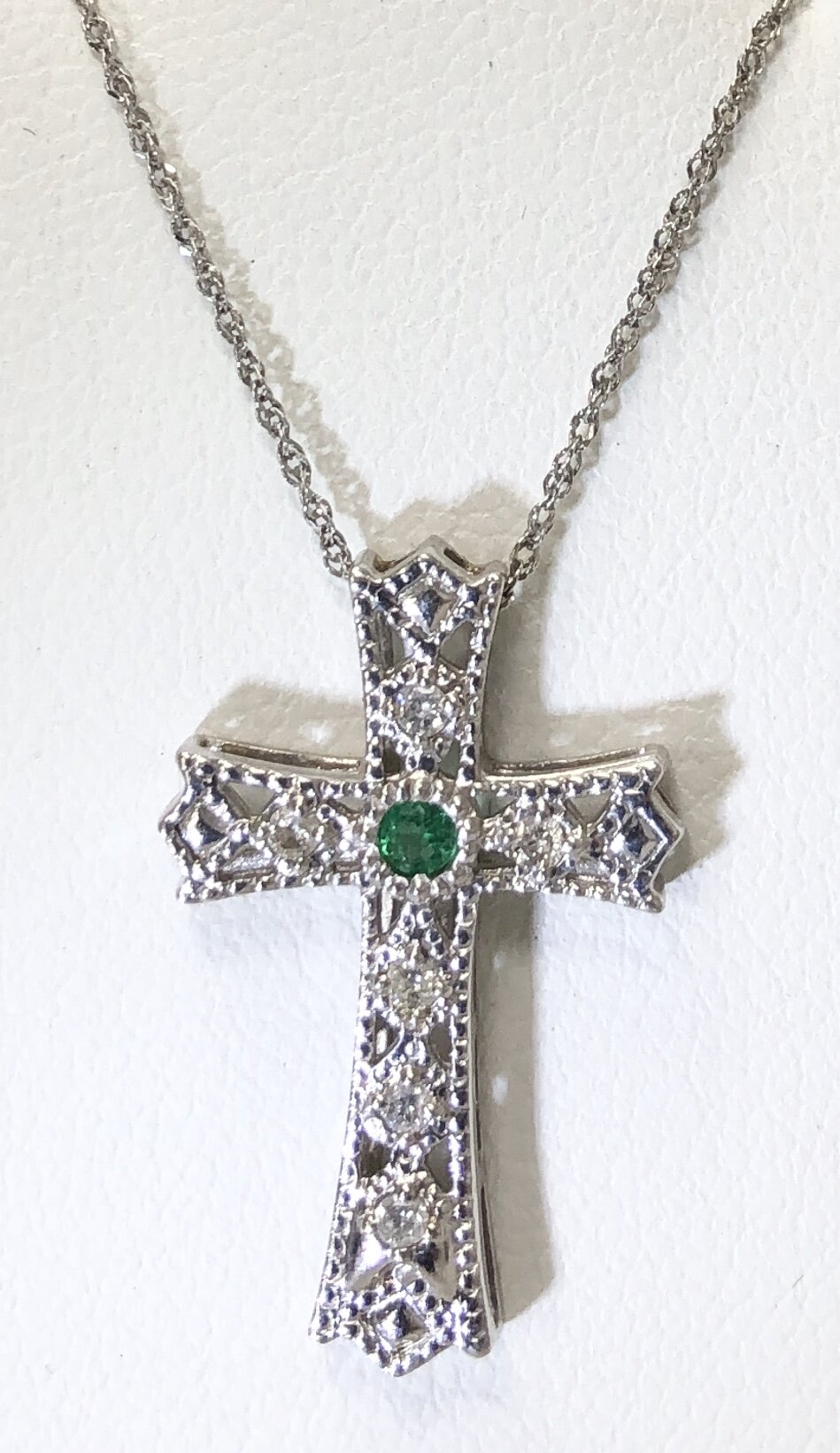 Details about   Diamond & Smoky Quartz Cross Pendant Necklace Set In Set in Sterling Silver Wit