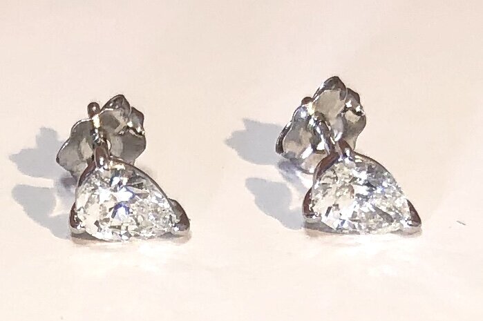 Azeztulite Earrings Trillion Stud Earrings Certificate of Authenticity Included 7mm Synergy 12 Stone! Faceted Gem Quality Azeztulite