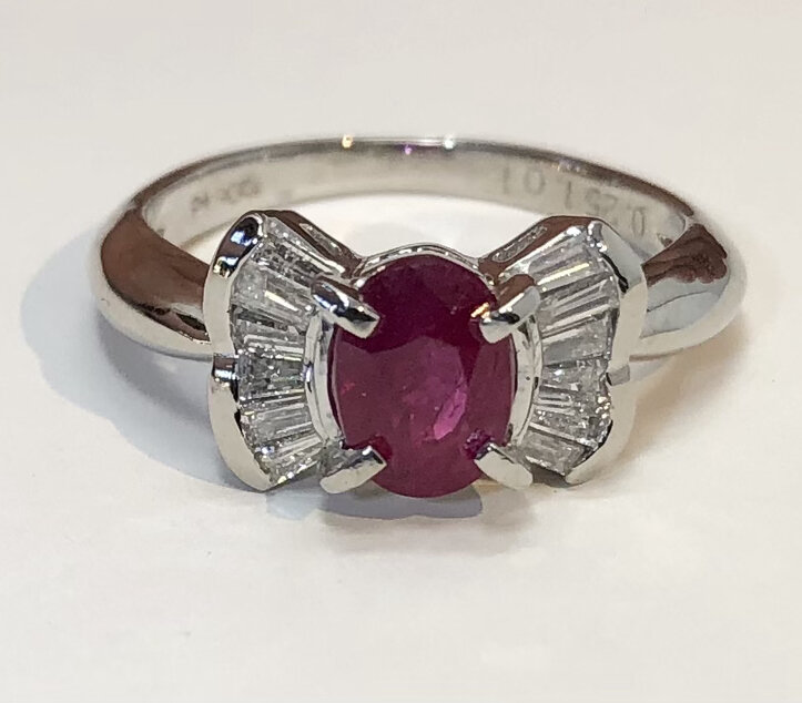 Platinum Ruby Diamond Ring