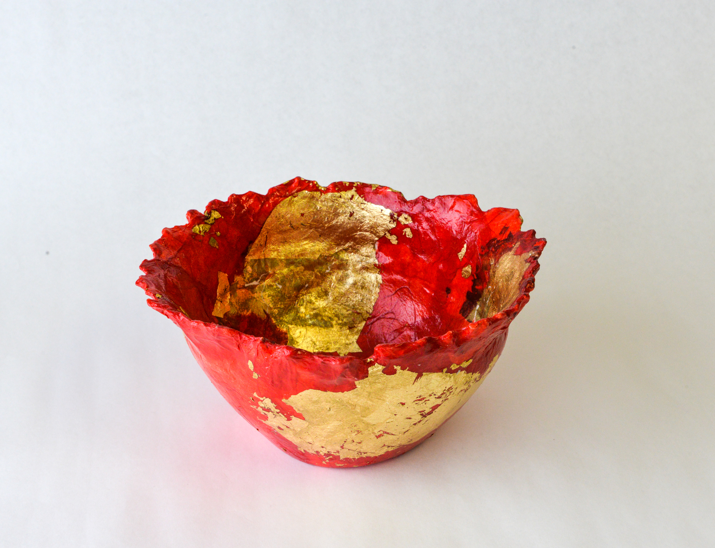 10" x 6" Round Bowl, 2013Paper clay, collage, and acrylic