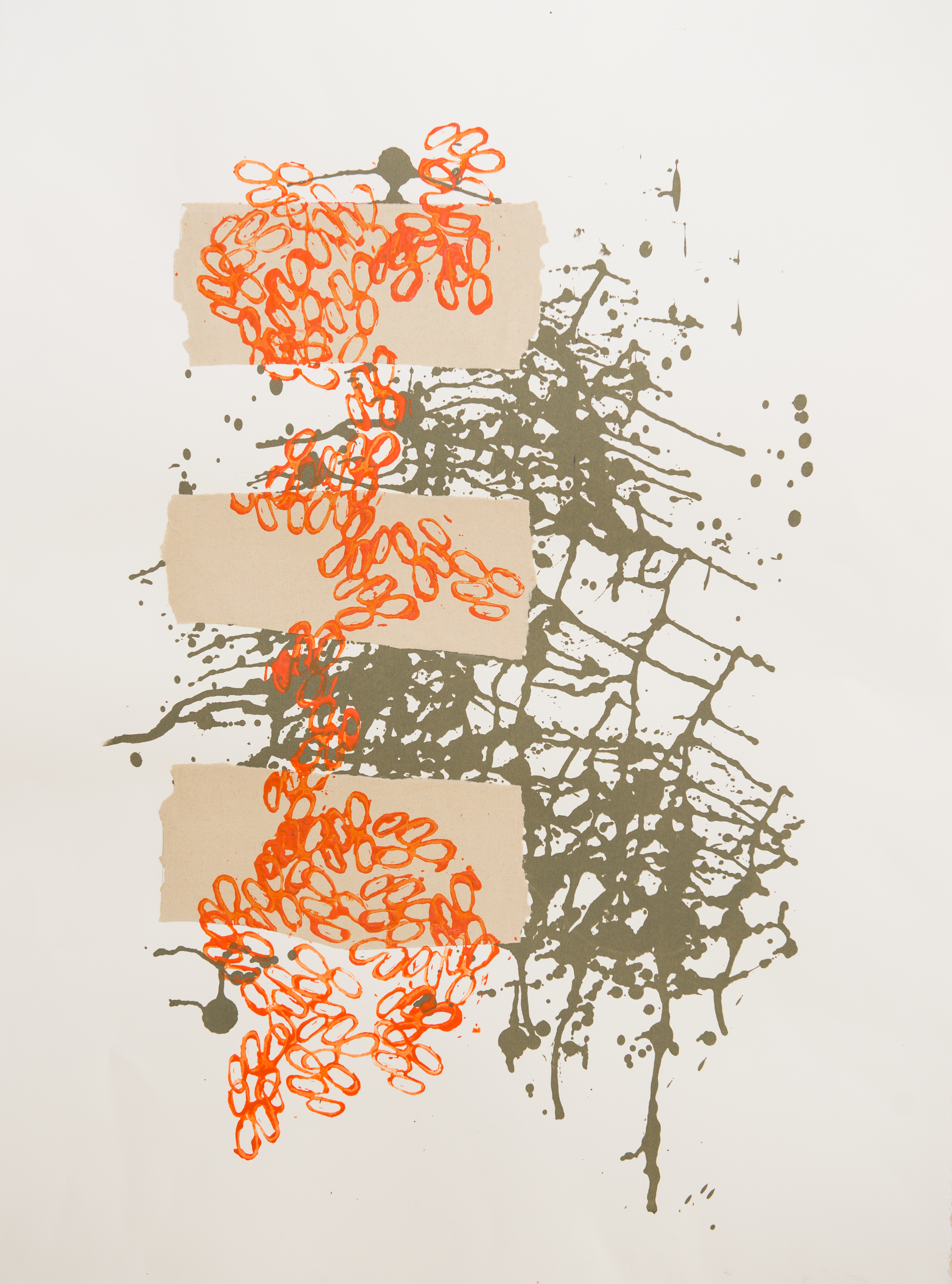 Untitled, 201422" x 30"Screen print, collage, and acrylic