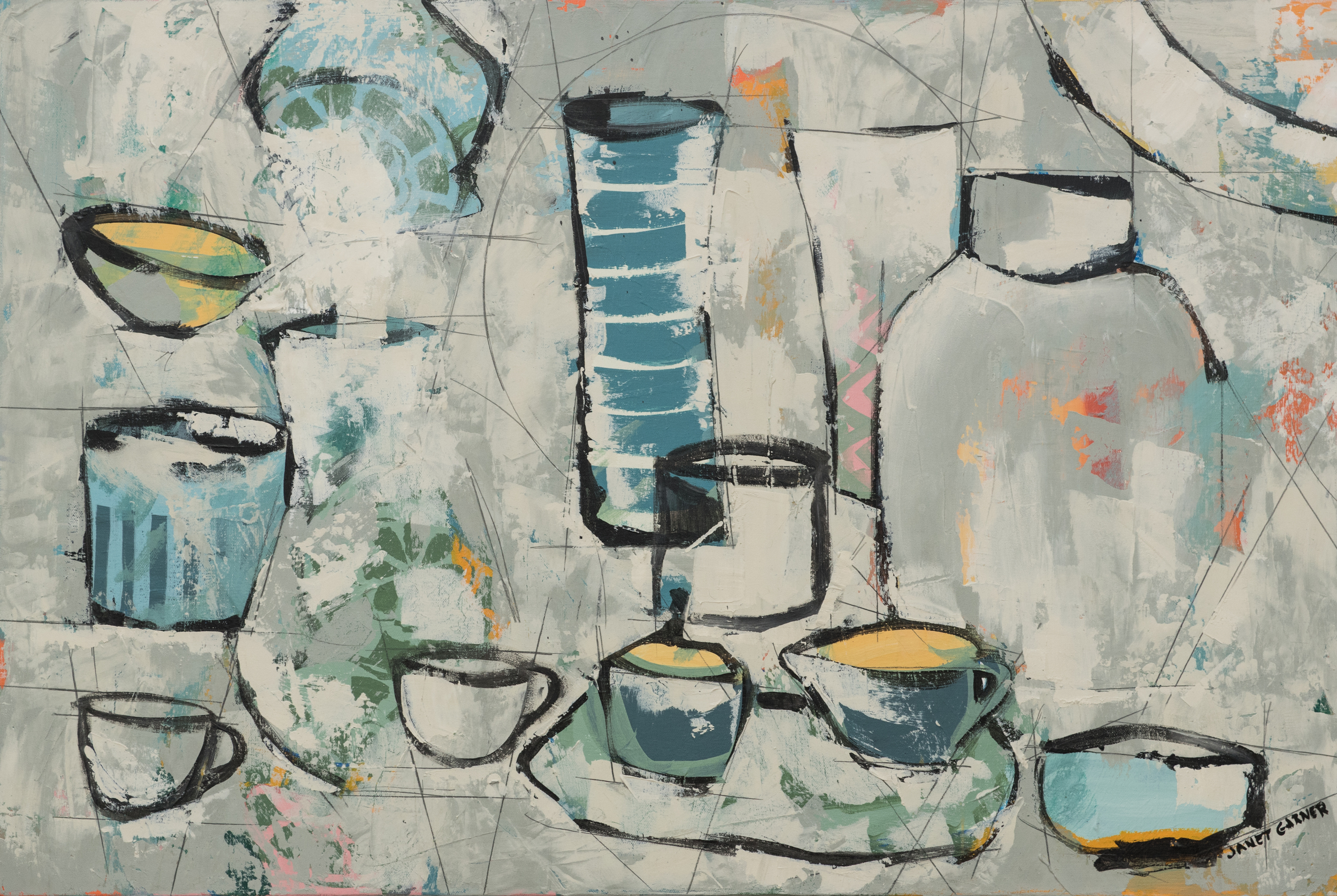 White Vases, 2015Acrylic on canvas24" x 36"