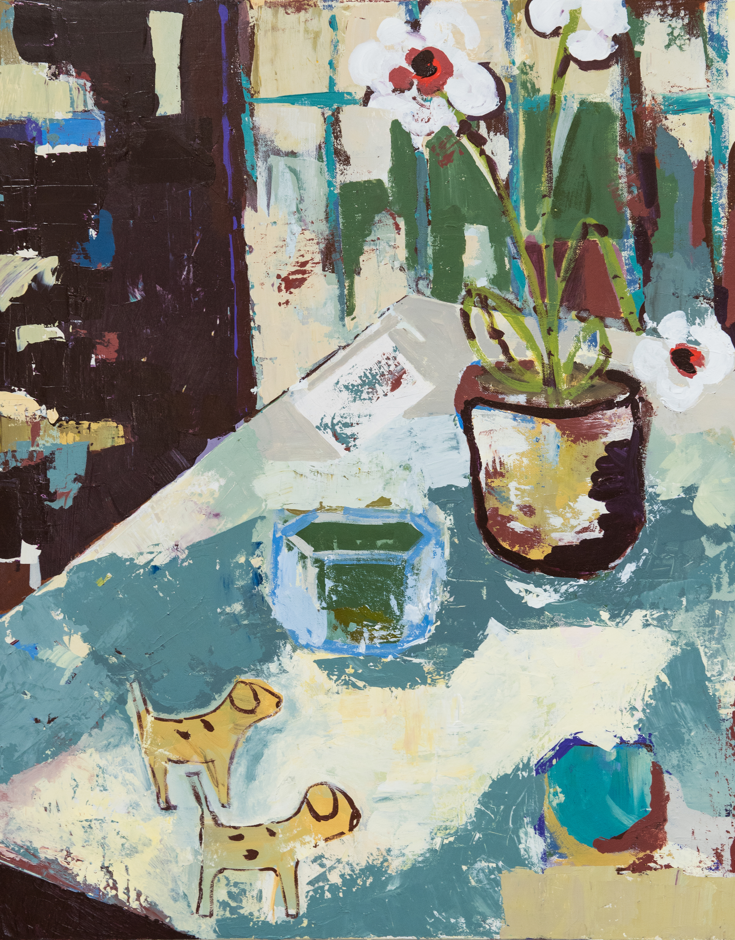 Still Life with Two Dogs, 2015Acrylic on canvas24" x 30"