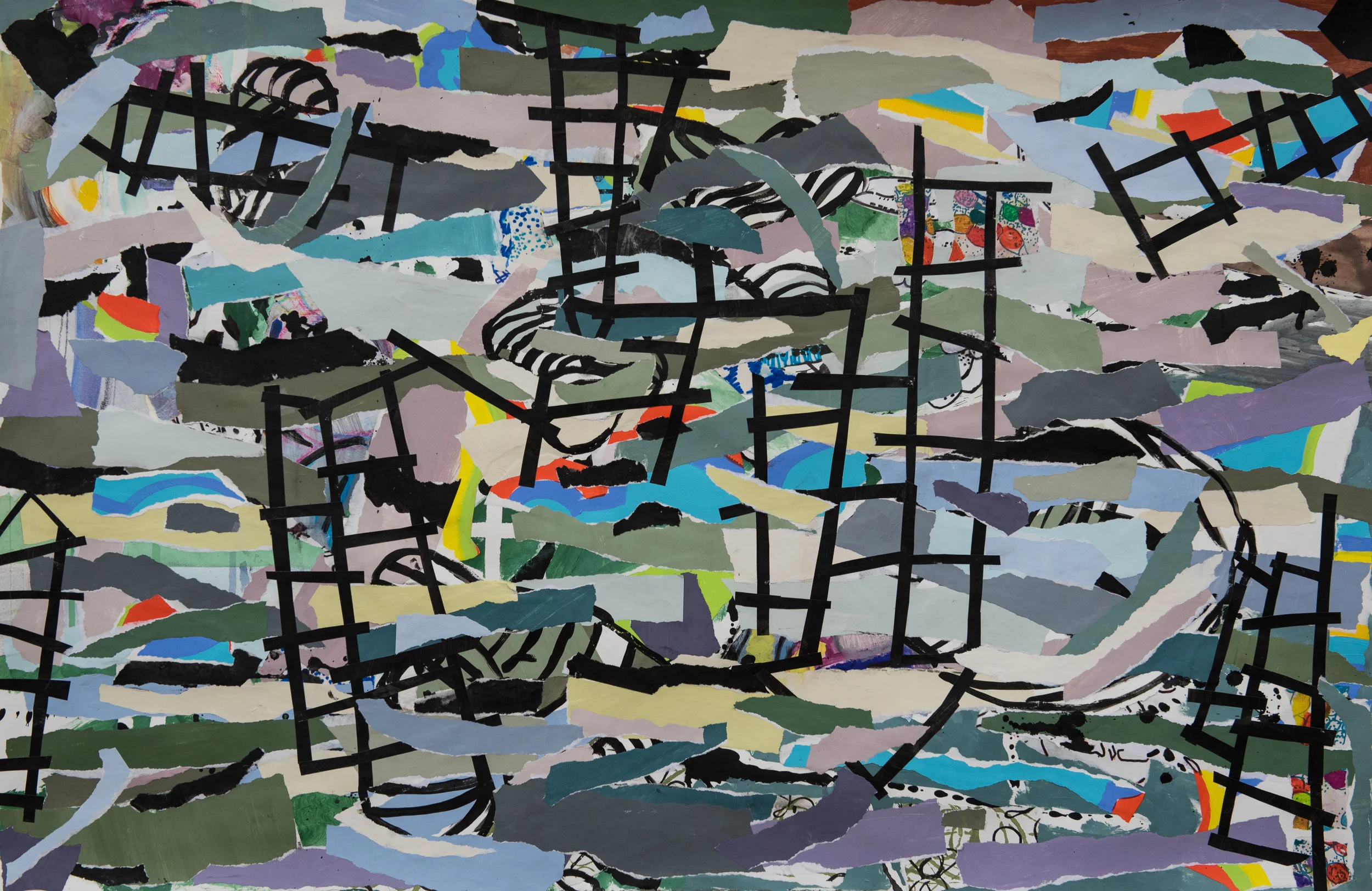 Bridges to Nowhere, 2015Mixed media on paper24" x 30"