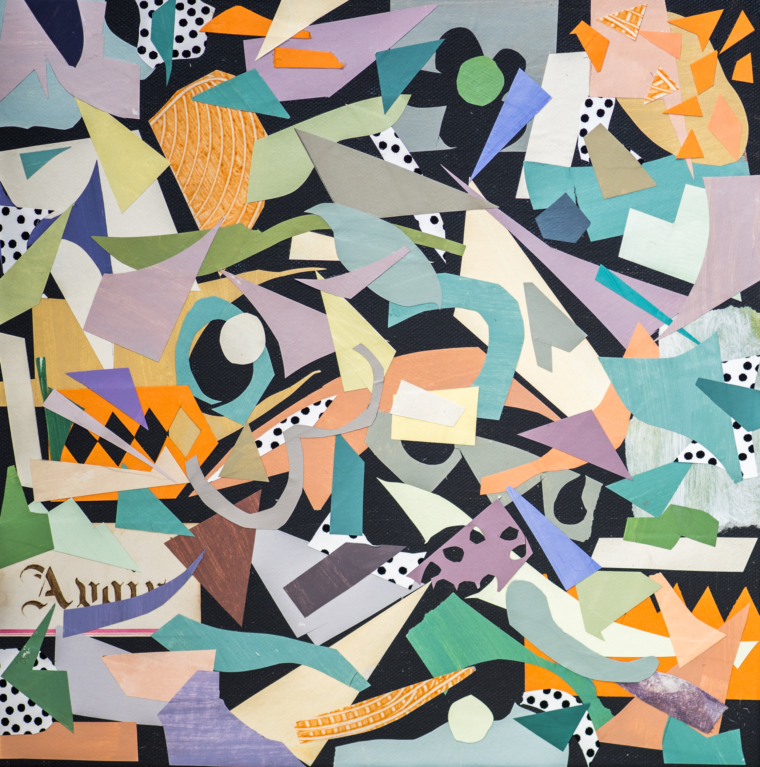In the Bush, 2018 / Collage on canvas / 12" x 12"