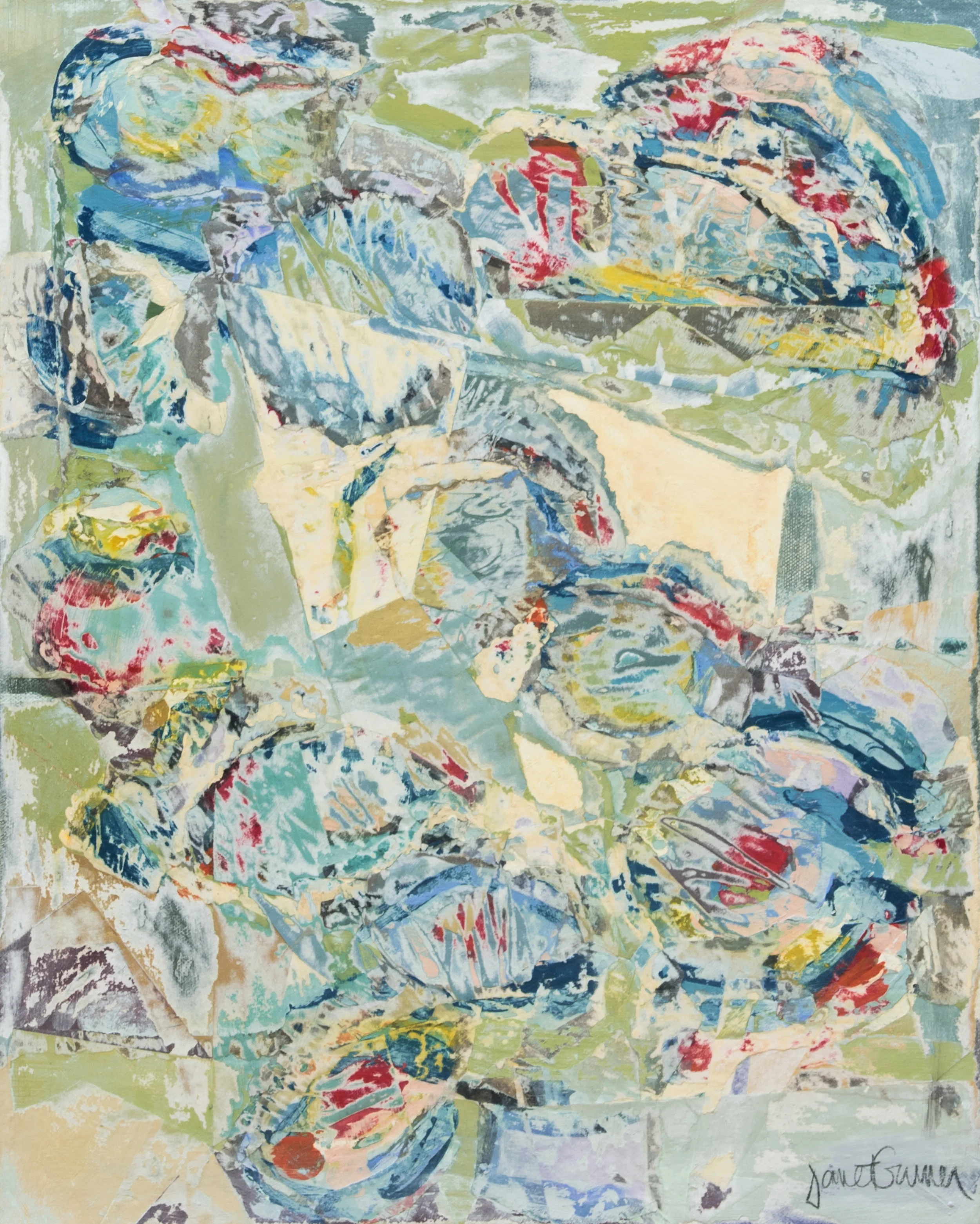 Swirl and Reflection, 2018 / Mixed Media on panel / 24" x 30"