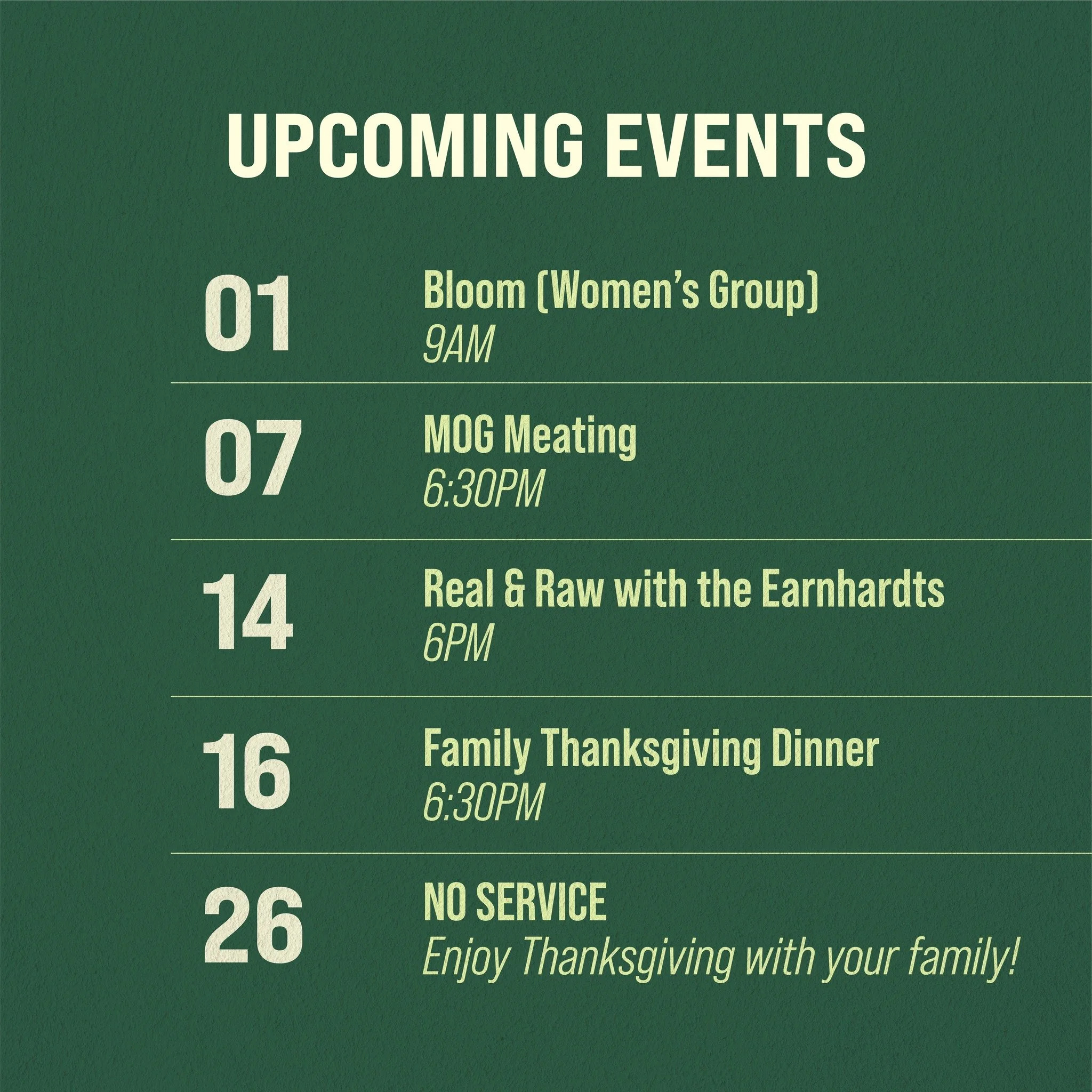There's something for everyone this month! Which event are you looking forward to most?