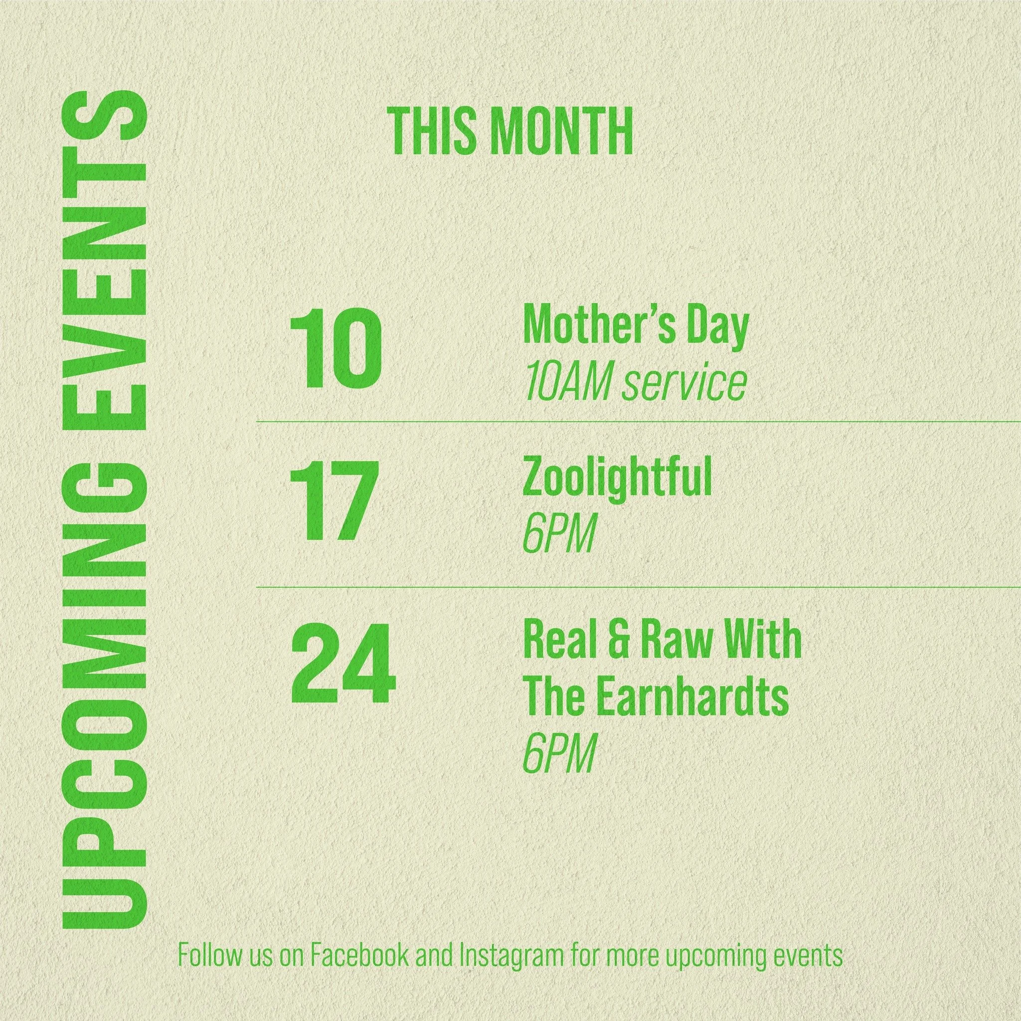 We're getting ready to kick off summer with some exciting new opportunities to connect! Which event are you looking forward to most?