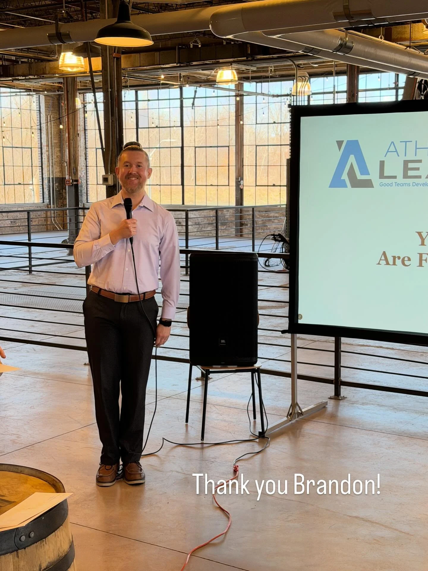 Thanks to Brandon Johnson for your presentation on youth sports and athletics. Check out our other post for more about him and his mission. Enjoyed being at Journeyman Distillery for lunch as well.