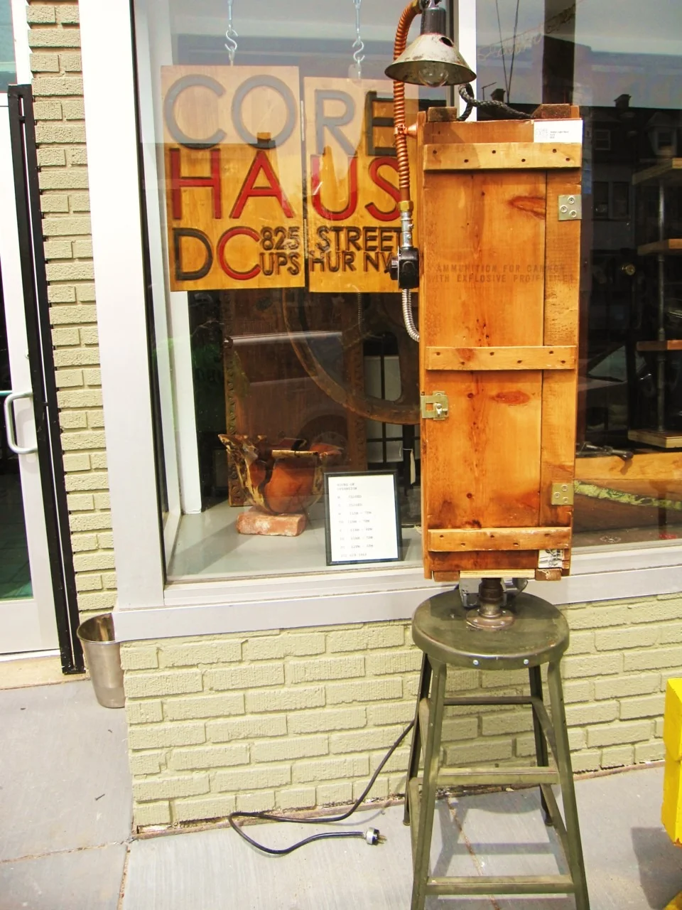 Ammo-box entryway piece with storage and electricity! $525