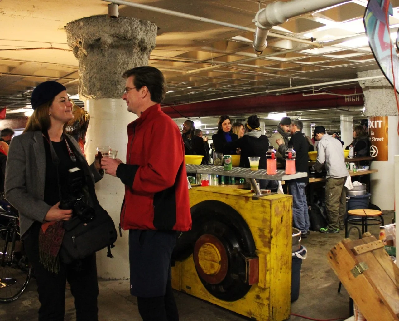 Revelers at the Diamond Derby beer bar.  PHOTO: BEN WEST
