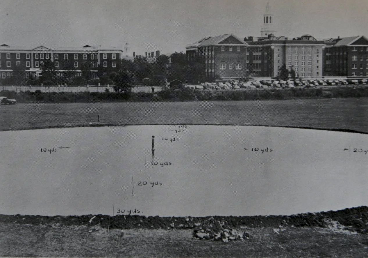 1942 Harvard University test pond with napalm bomb
