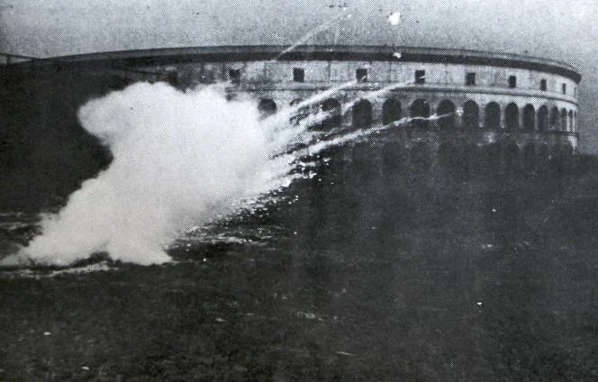 1942 White phosphorus igniter test at Harvard University
