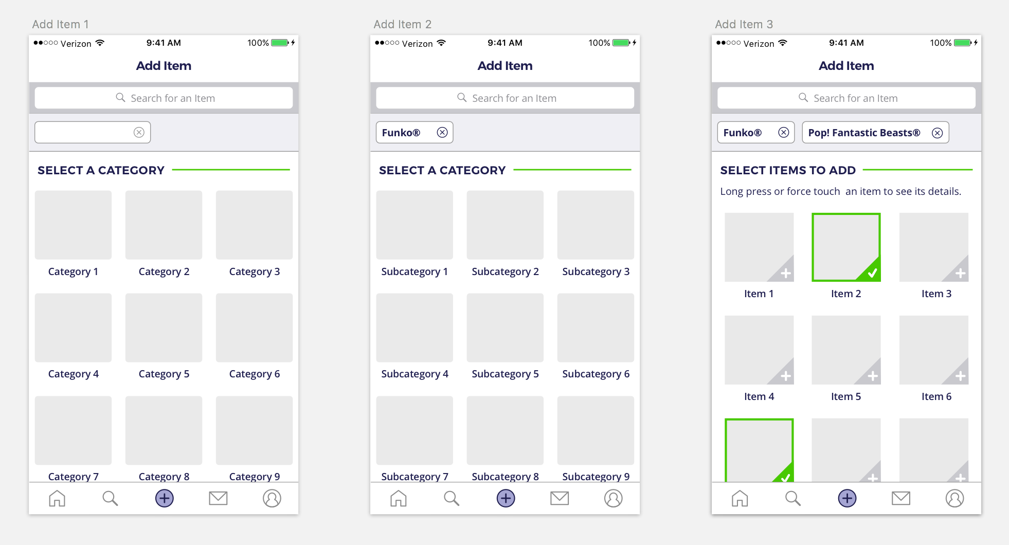 Add Item - tap-to-add flow.png