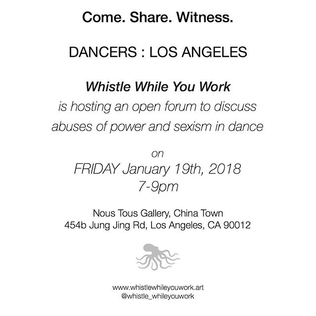 Los Angeles dancers are starting a conversation with @noustousla and @whistle_whileyouwork