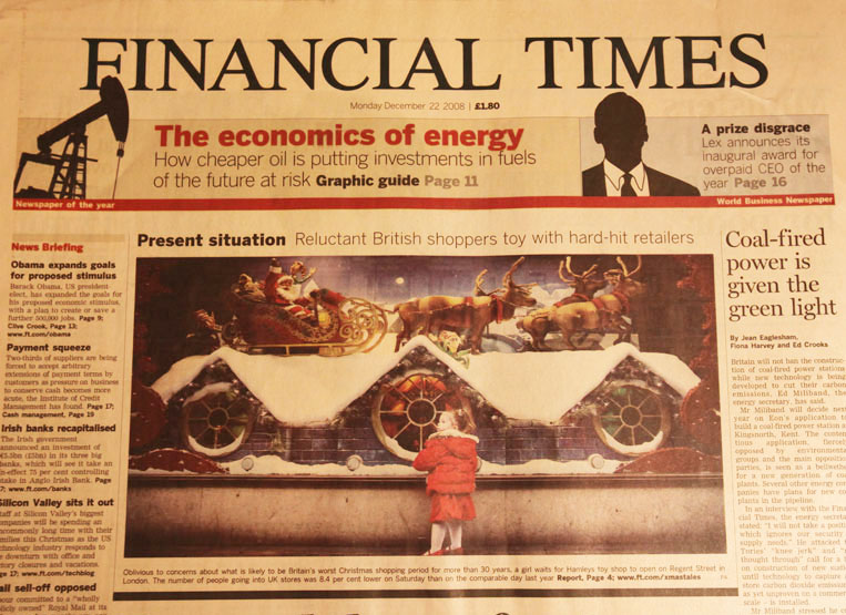 The Financial Times, Monday December 22, 2008.