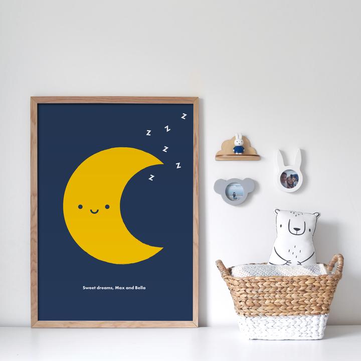 2. Sleepy Moon Personalised Print