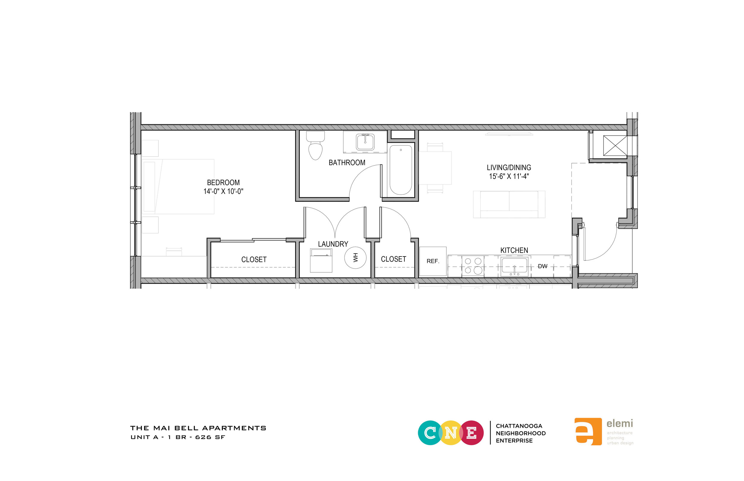626 sq. ft. $850 market rate $462-$549 income-restricted