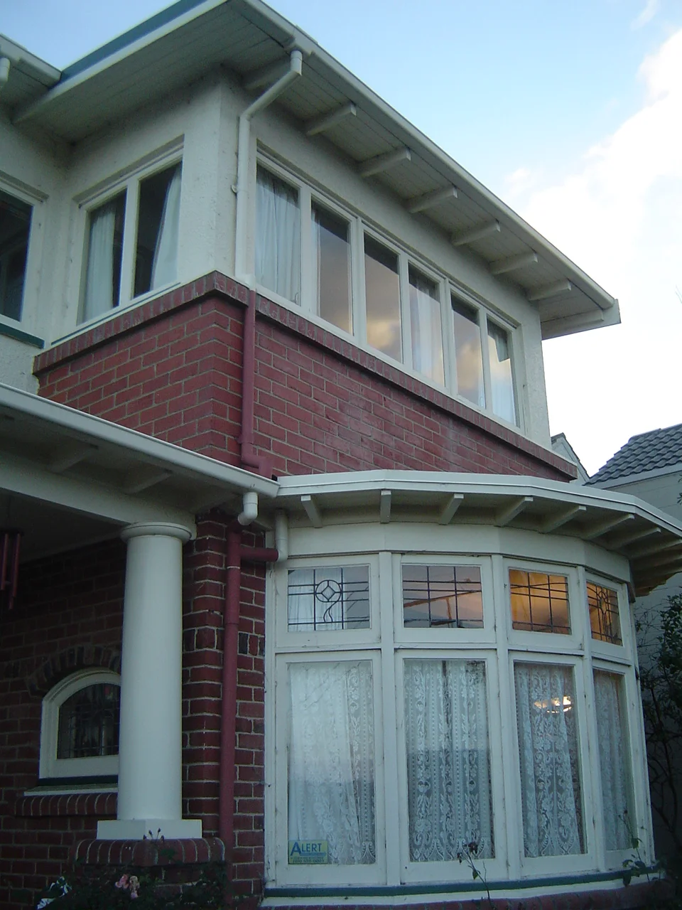  The existing styling.&nbsp; The second storey visible is an earlier addition to the original double-brick bungalow. 