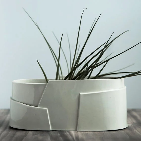 Large Oval Porcelain Planter - Tiered Collection  Cara Taylor