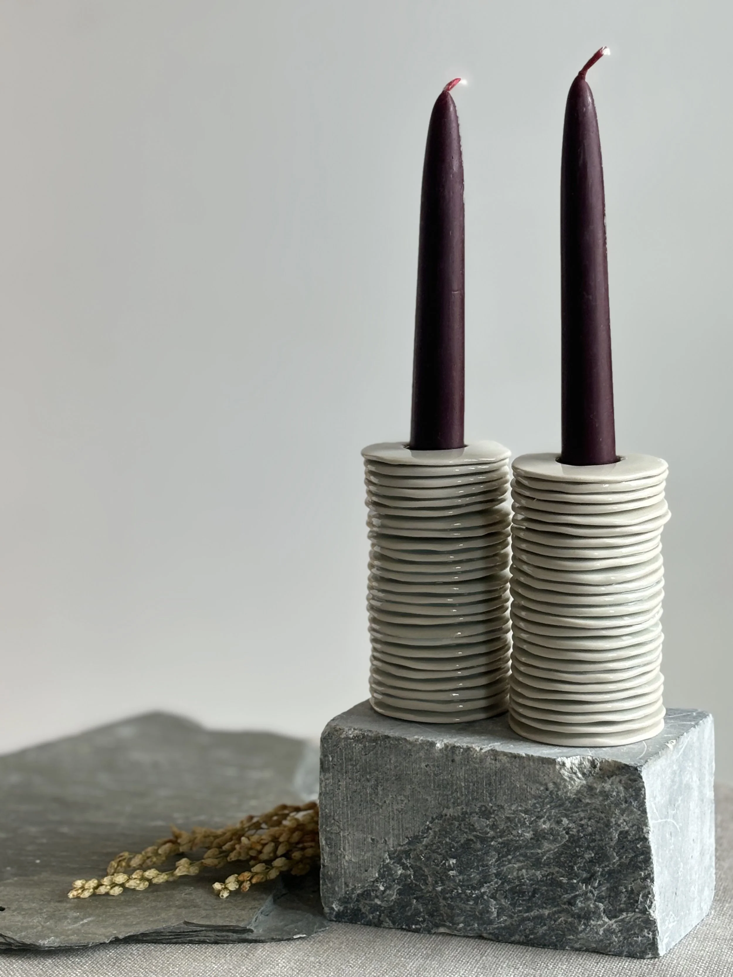 Stacked Candlesticks (Pair)