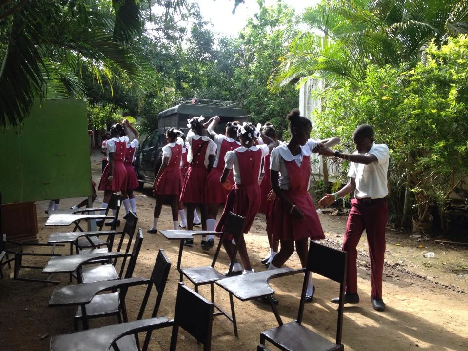 Dancing done for the end of school year celebration
