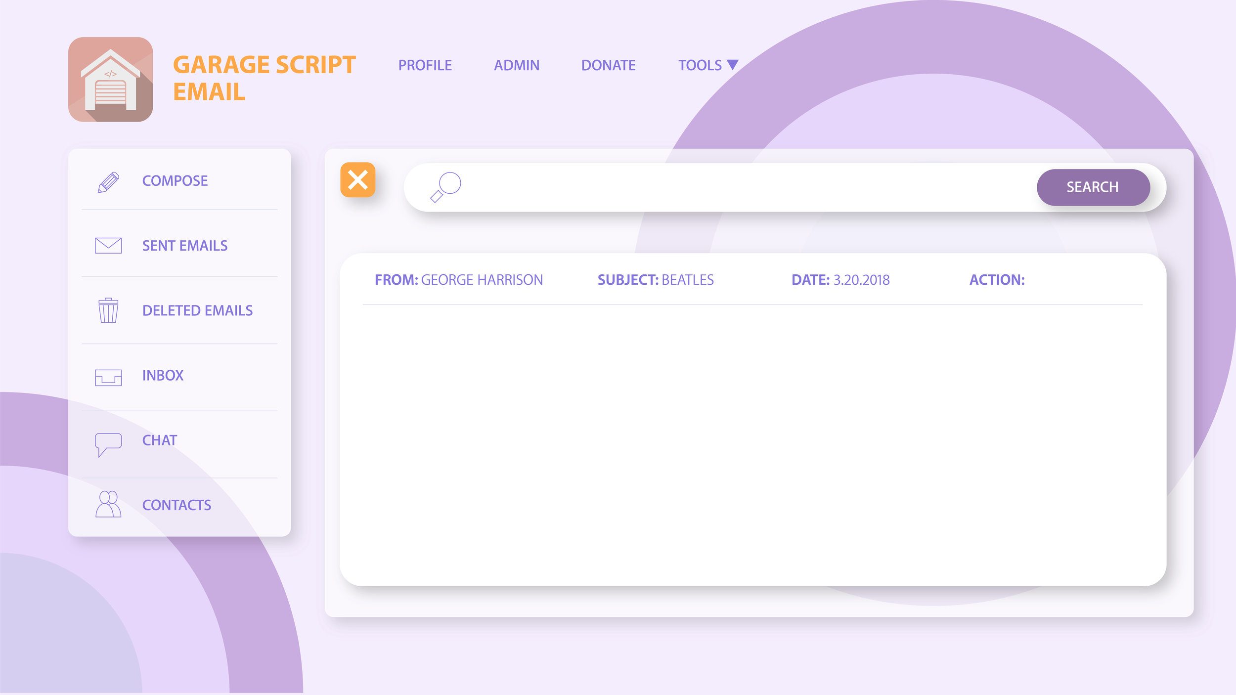 Email Service mock up