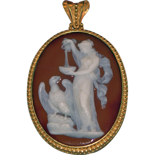 Signed agate cameo mythological subject