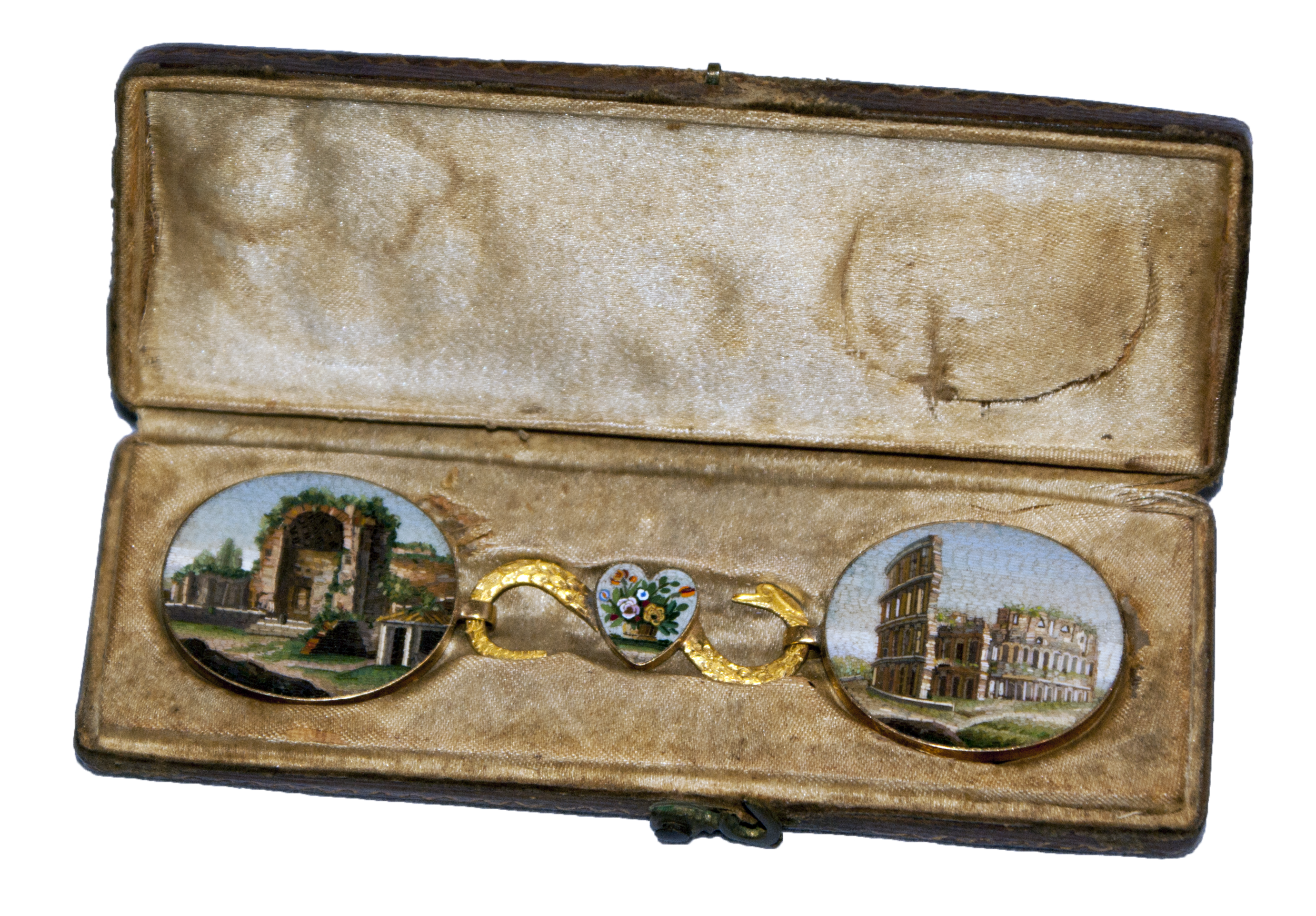 Georgian micromosaic and gold choker clasp