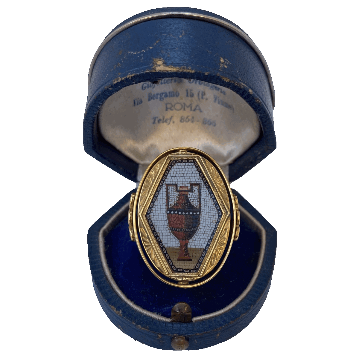 Double sides micromosaic swivel ring