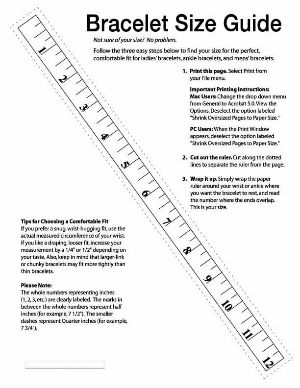 bracelet size guide ashramchic