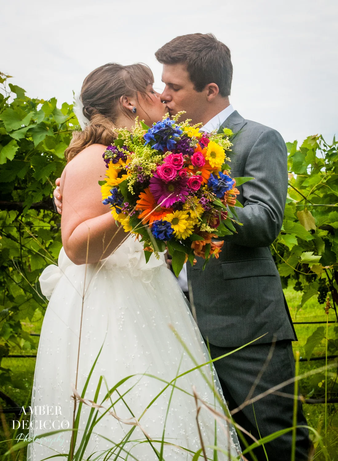 Bride and Groom, Kissing