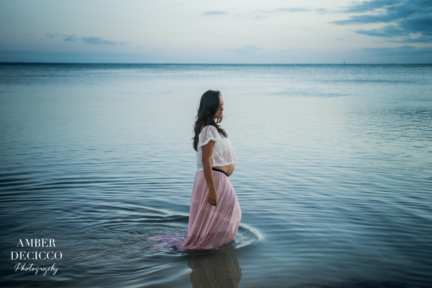 Pregnant Mother Standing in the Water