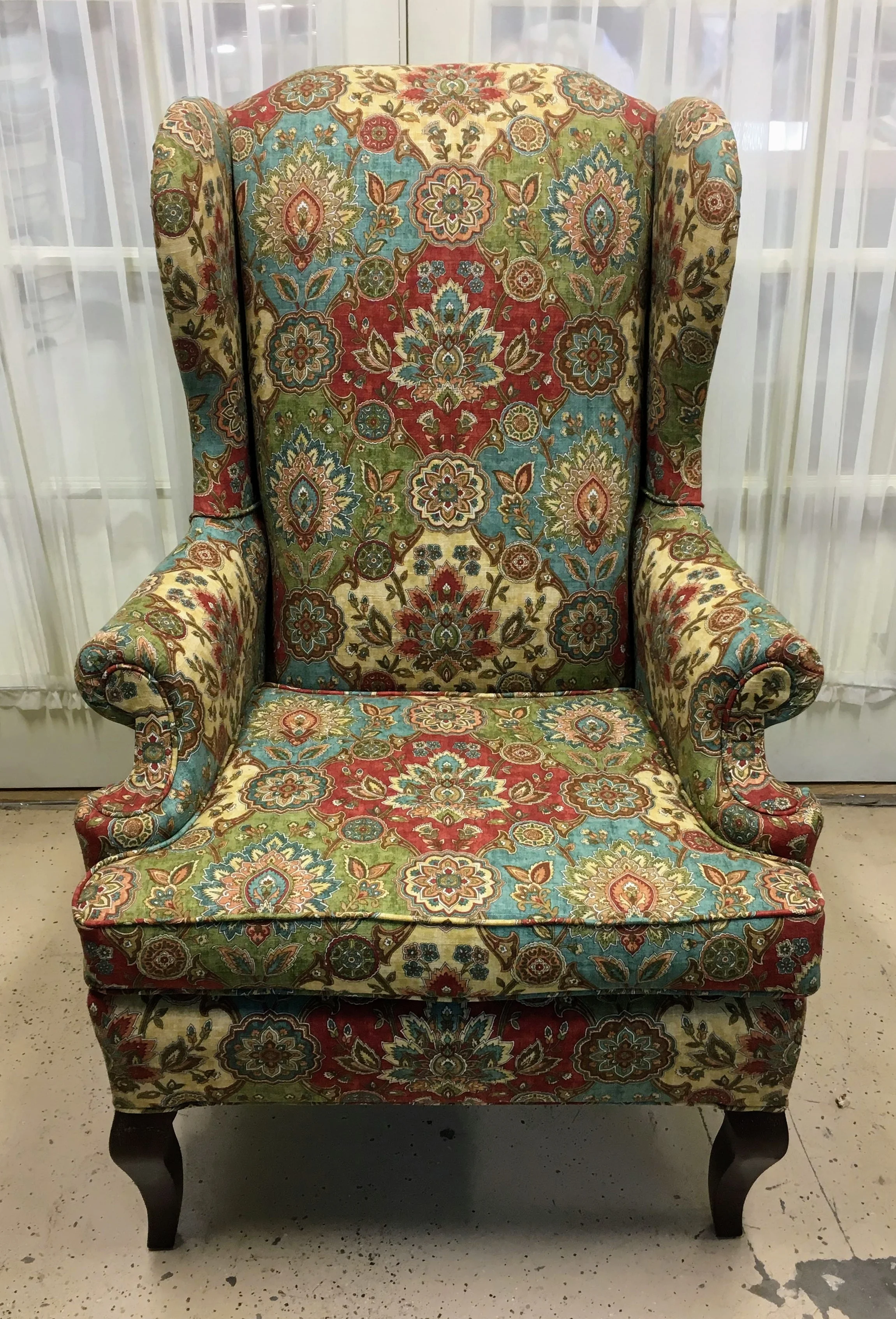 high back wing chair