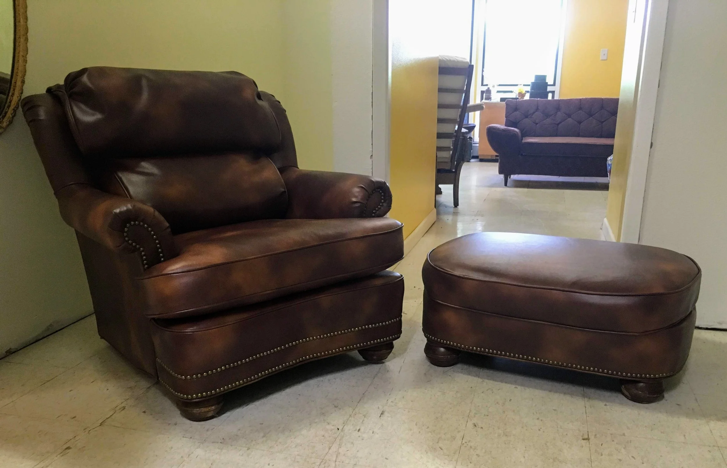 club chair and ottoman