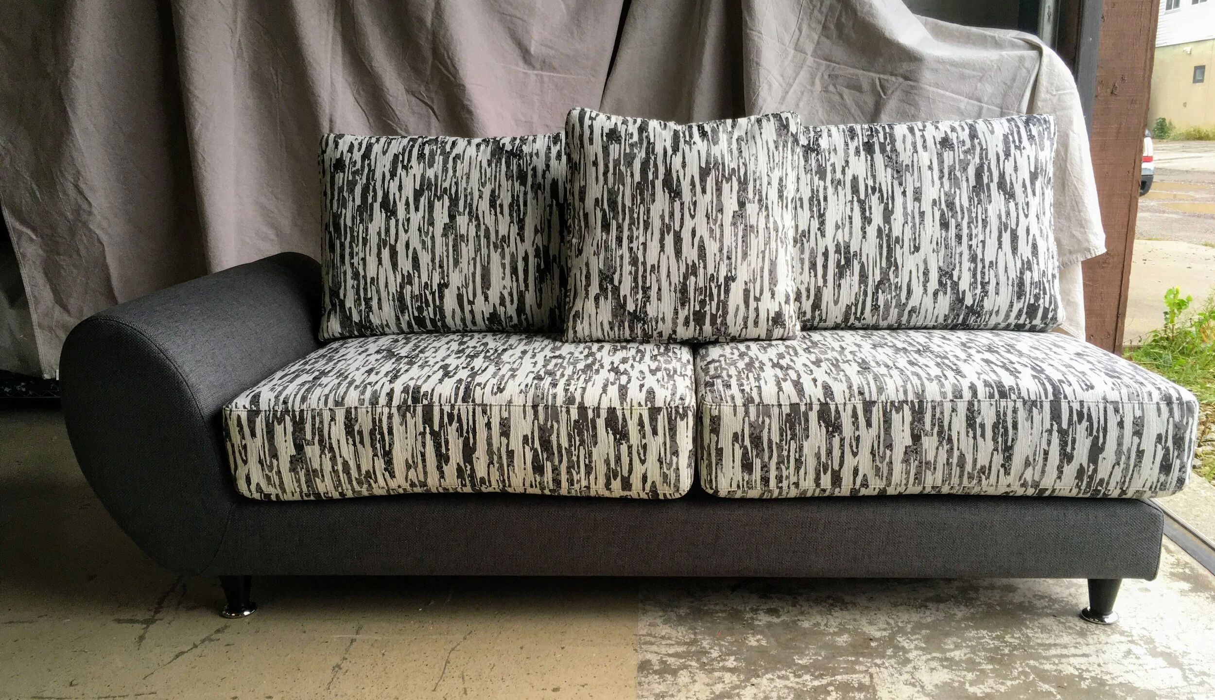 modern fold-back couch