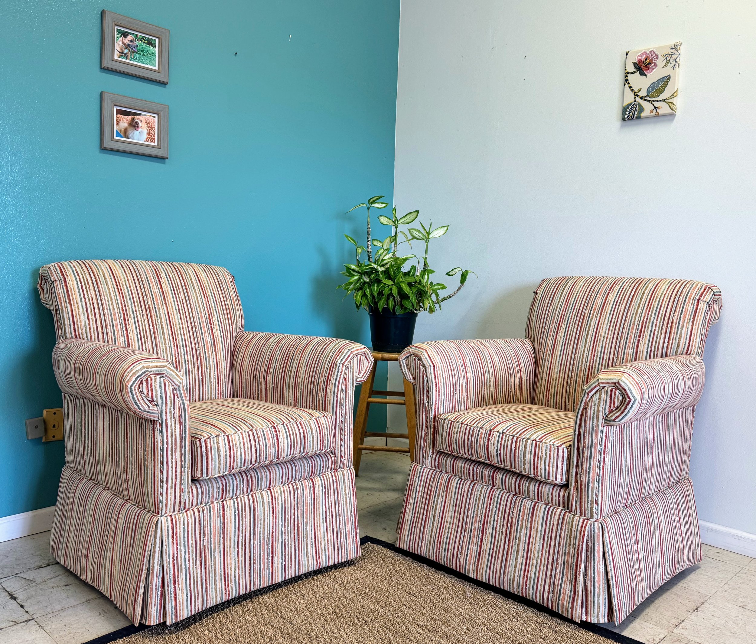 skirted arm chairs