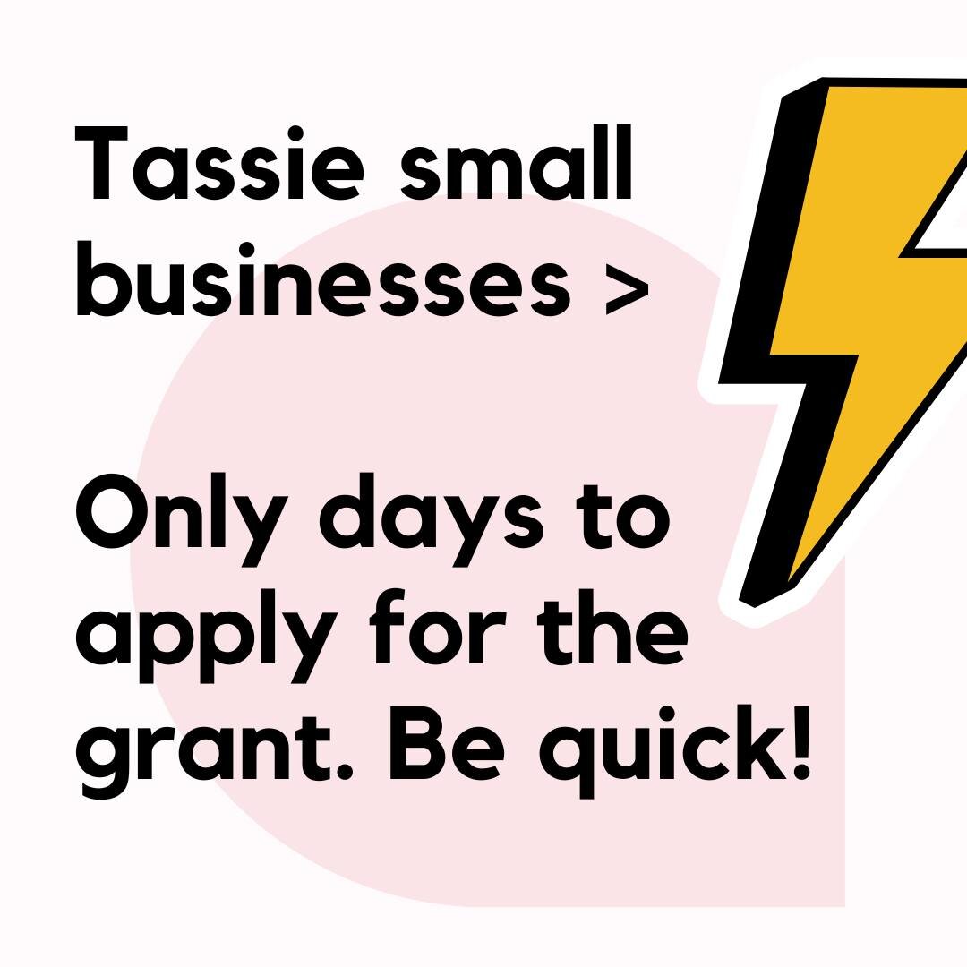 The Tasmanian small business guidance and advice grant closes in days. 😱 We are happy to provide quotes for the grant up until COB (6pm) this Wednesday. 

To apply with us as your provider simply follow the steps below - 

⚡️ Head to our grant packa